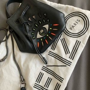 KENZO Evil Eye Leather Bucket Bag